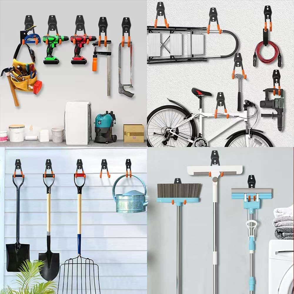Garage Hooks Pack of 12, Storage System for Hanging Orange 