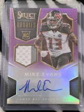 2014 SELECT MIKE EVANS ROOKIE PATCH AUTO 1/10 PURPLE RARE 