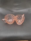 PINK DEPRESSION GLASS CREAMER AND SUGAR BOWL