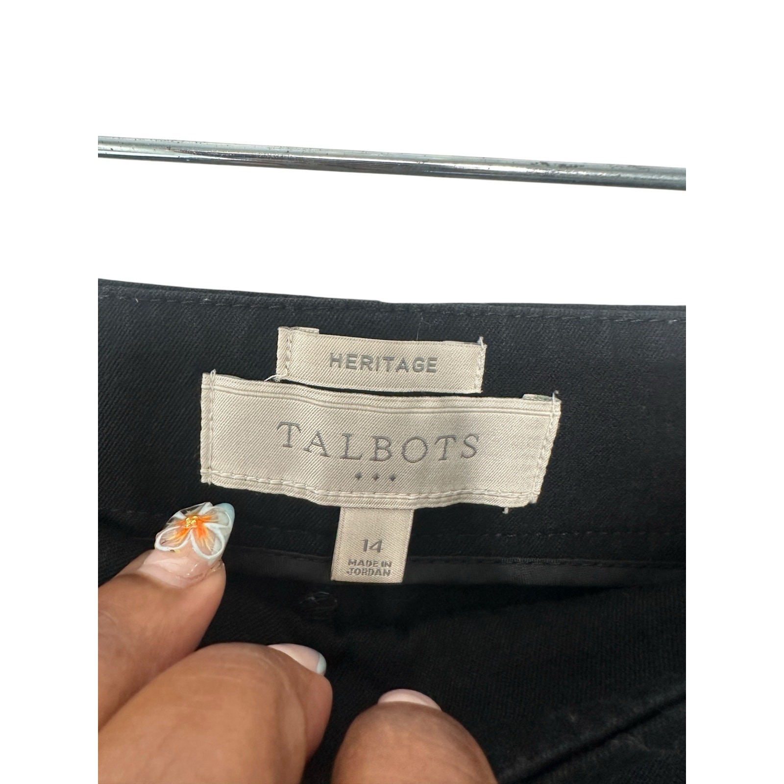 Talbots Capri Pants Heritage Black Basic Side Zip… - image 2