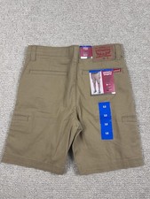 Levis Shorts Boys 12 Beige Harvest Gold Cargo Twill Adjustable Waist 8 Inseam