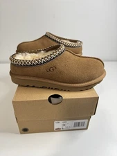 UGG Tasman II Chestnut Big Kids Size US 2 Suede & Sheepskin Slippers 1019066K