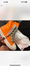 Orange High Top Rick Owen’s Shoes Size 10