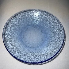 Fire and Light Recycled Glass Dipping Dish BLUE 5”Round