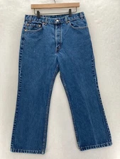Vintage Levi's 517 Jeans Mens 36x27 Low Rise Bootcut Blue Denim Western 2002 USA