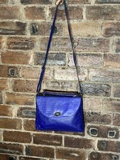 LAKELAND IRIS BLUE/PURPLE LEATHER LARGE CROSSBODY/SHOULDER BAG EX CON