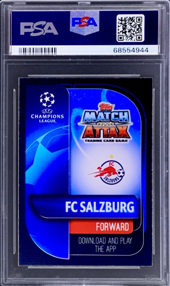 PSA 9 RC Erling Haaland 2019-20 Match Attax Gold Holo FC Salzburg