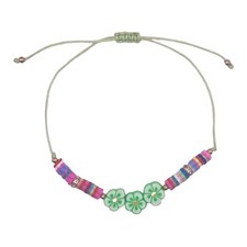 New Girls Kids Adjustable Soft Clay/Resin Beaded Habiscus Bracelet