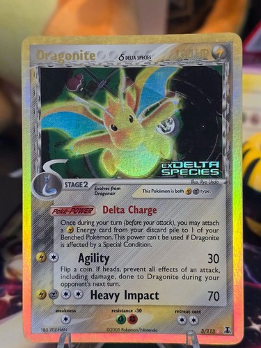 Dragonite Ex Delta Species Pokemon Card 3/113 Reverse Holo Rare 2005 MP