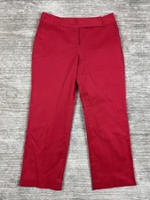 Madison Studio Pants Womens 10 Red Rebecca Fit Cotton Blend Casual