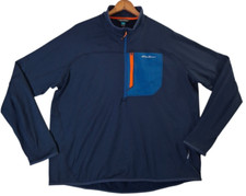 Eddie Bauer First Ascent 1/4 Zip Pullover Men's 2XL Blue Stretch Performance