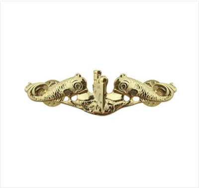 GENUINE U.S. NAVY BADGE: SUBMARINE OFFICER - MINIATURE, MIRROR FINISH