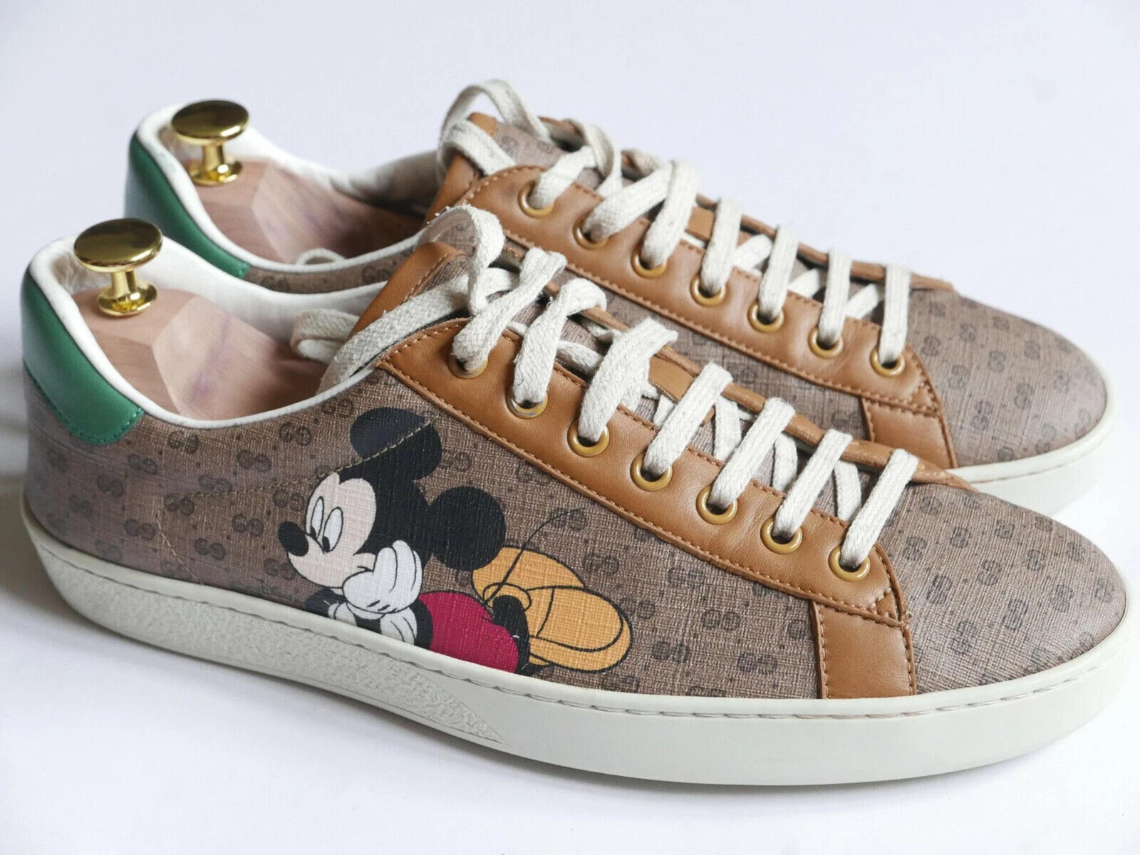 Baskets Gucci Ace Disney Mickey Monogramme toile suprême GG RARE 8,5 UK 9 US