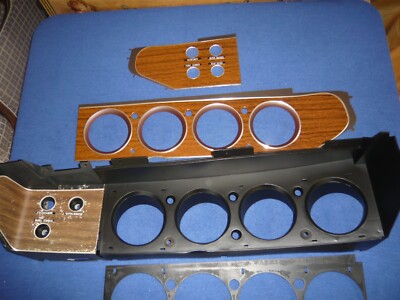 1970-71 Cuda Barracuda Challenger E Body OEM Rallye Dash Bezels & NEW Woodgrain