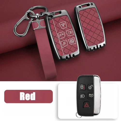 For Land Rover Range Rover Sport Zinc Alloy Leather Car Key Fob Case Cover Bag - Foto 1 di 15