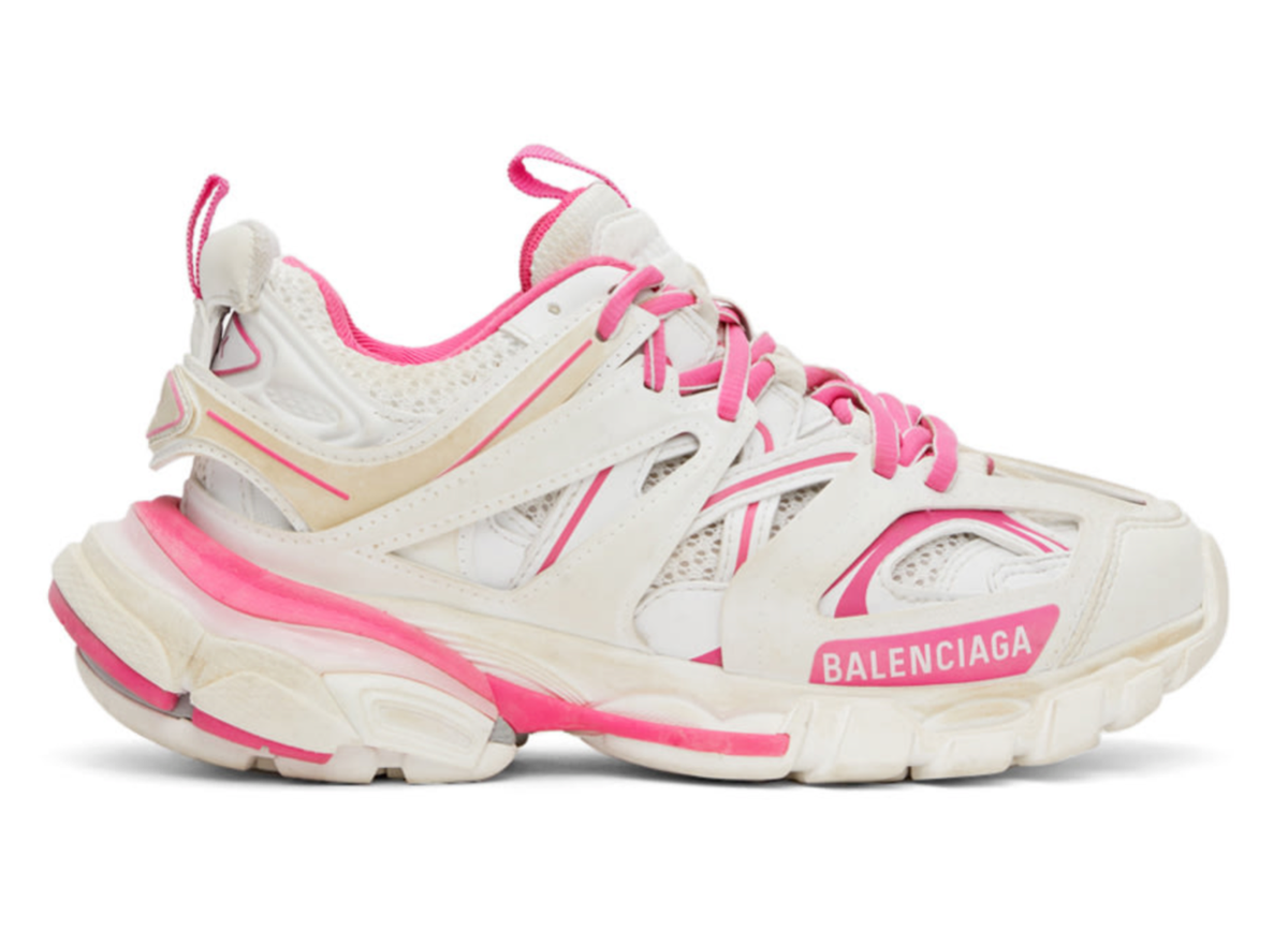 BALENCIAGA スニーカー 42 ホワイト/ピンク Balenciaga Track Sneaker Pink White Distress Worn Out Platform