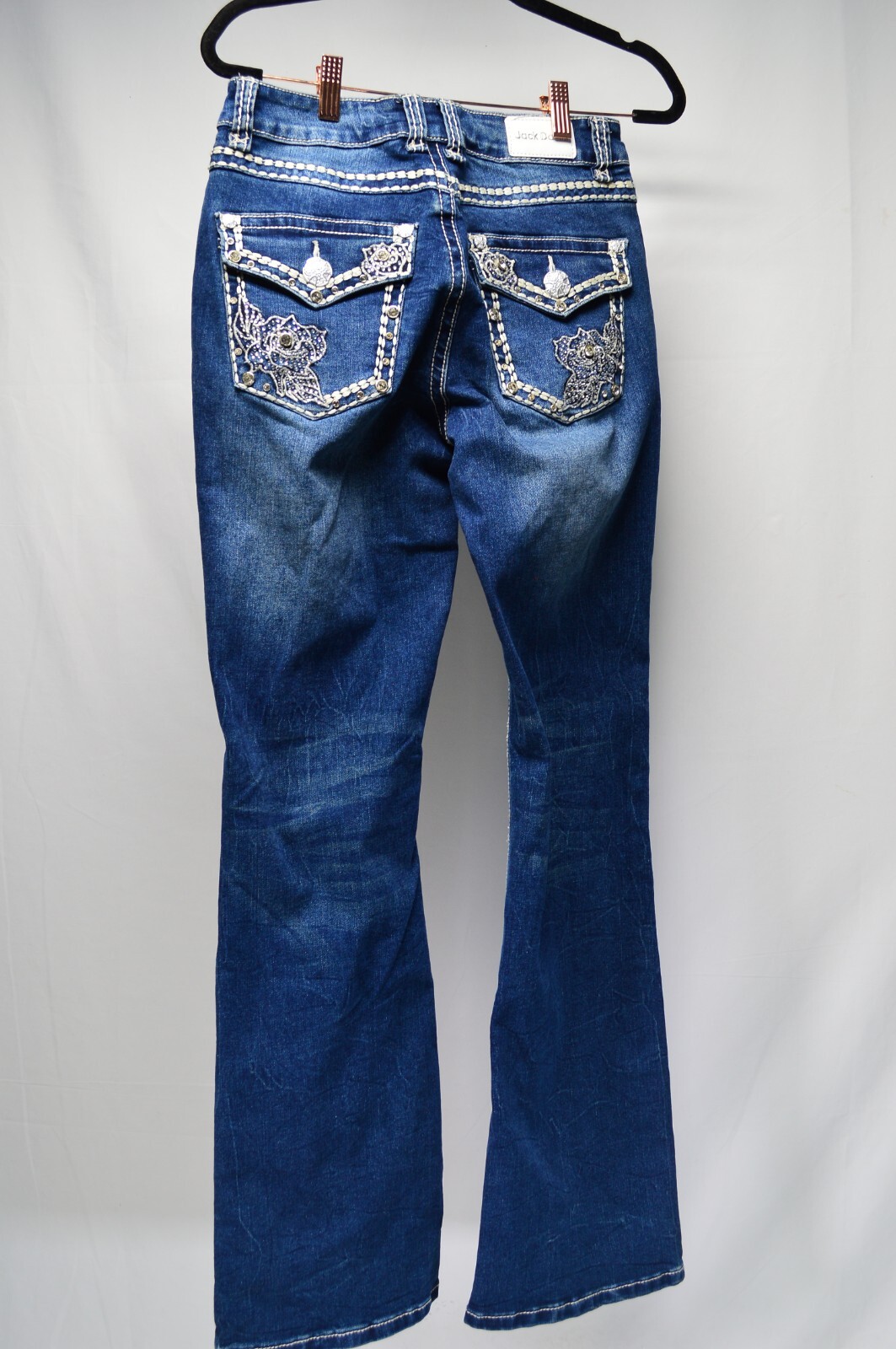 NWT Jack David Women's Rhinestone Mid Rise Bootcut Stretchy Denim Jeans  Size 7 | eBay