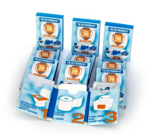 Great for travel (12-Pack) Portable Disposable Oversized Toilet Seat Cover, 3...