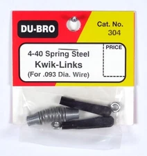 DU-BRO 4-40 SPRING STEEL KWIK-LINKS FOR .093 WIRE (PACKAGE OF 2)( CAT. # 304 )