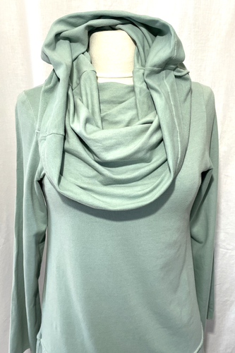 Earth Creations Mod Hoodie Tunic Dress Cotton Bamboo Boho Mint Women's Size S - Picture 5 of 11