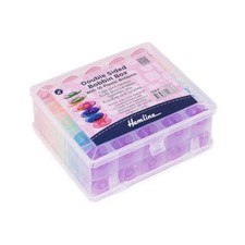 Hemline Double Sided Bobbin Box with 50 Colored Bobbins