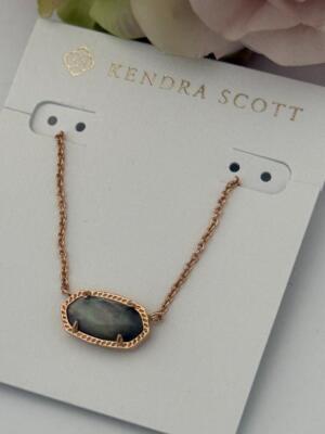 Kendra Scott ELISA Grey Illusion Pendant Necklace NWT