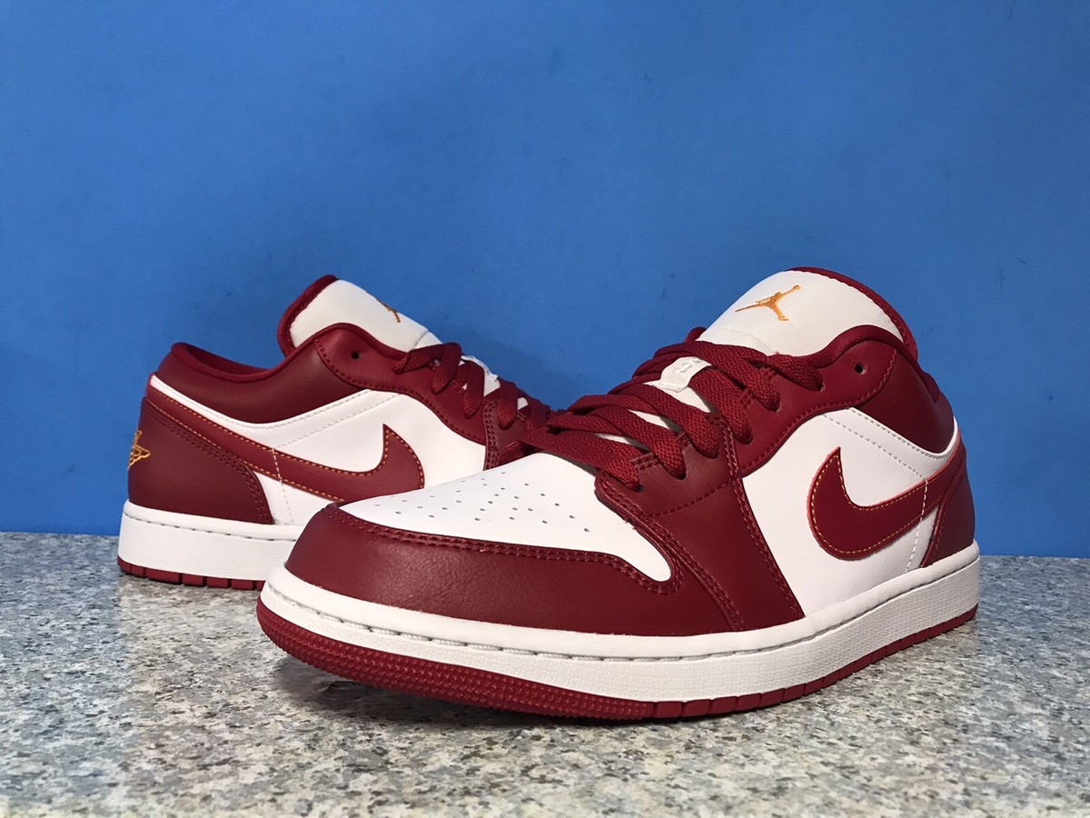 Nike Air Jordan 1 Low Cardinal Red 553558-607 Sz 11 Mens Sneakers