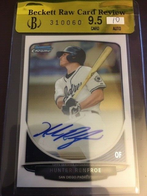 2013 Bowman Chrome Draft Prospect BGS 9.5/10 HUNTER RENFROE  Autograph Auto RAYS