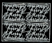 Sheet Of German Dresden Die Cut Silver Foil Paper "A Merry Christmas" Scraps