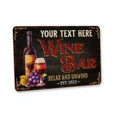 Personalized Wine Bar Sign Wine Bar Decor Cellar Winery She Shed 108122002202