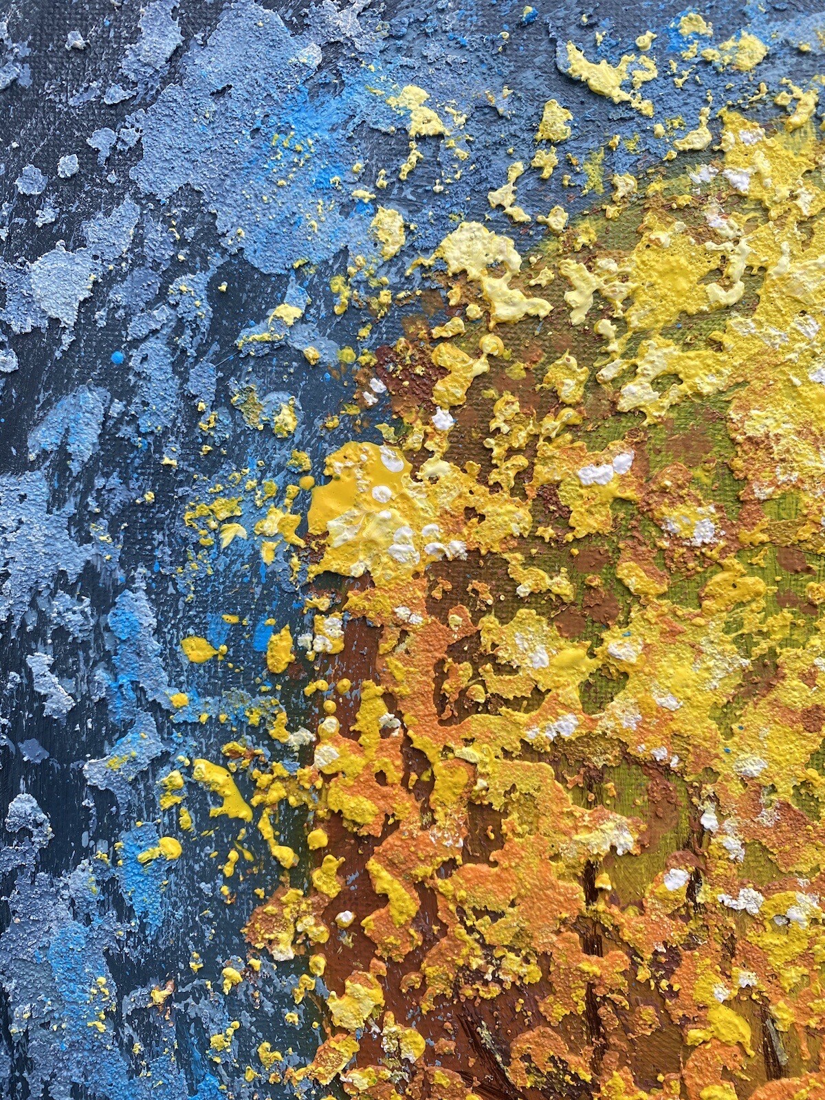 Original Oil Painting Tree Of Life Art Golden Tree Painting Texture Landscape