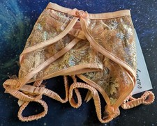 For Love Lemons Delicate Floral Foil Garter Size MEDIUM, Shimmer Embroidered