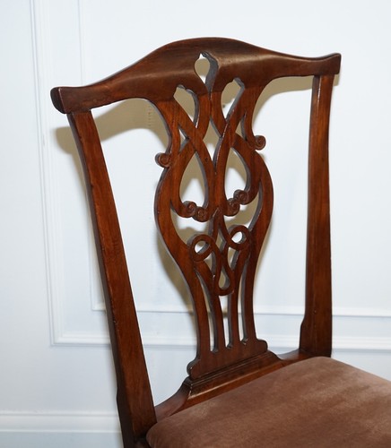 LOVELY CHIPPENDALE STYLE SET OF 6 DINING CHAIRS H FRAME - Picture 18 of 20