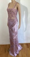 VALENTINO SS/2007 VINTAGE HAND EMBROIDERED LILAC RUNWAY GOWN SIZE 6