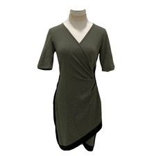 Almost Famous Juniors Olive Green And Black Dress Size Medium Bodycon