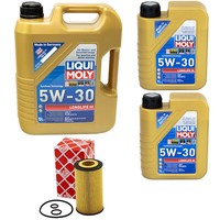 MotoröL Set Longlife 5W-30 Liqui Moly 7 Liter + ÖLfilter FüR Mercedes C-Klasse
