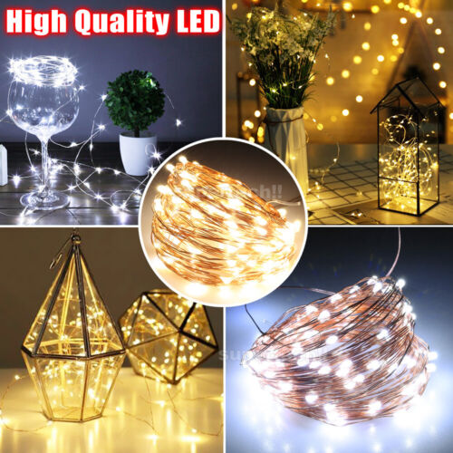 2-10M Battery LED Powered Copper Wire String Fairy Xmas Party Lights Warm White - Picture 2 of 12
