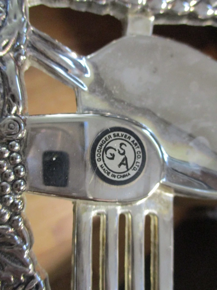 De colección Godinger Silver Art Co Plato de Plata Cubiertos/Utensilios Remache Decoración de Pared Usado en Excelente Condición Foto 4 de 4