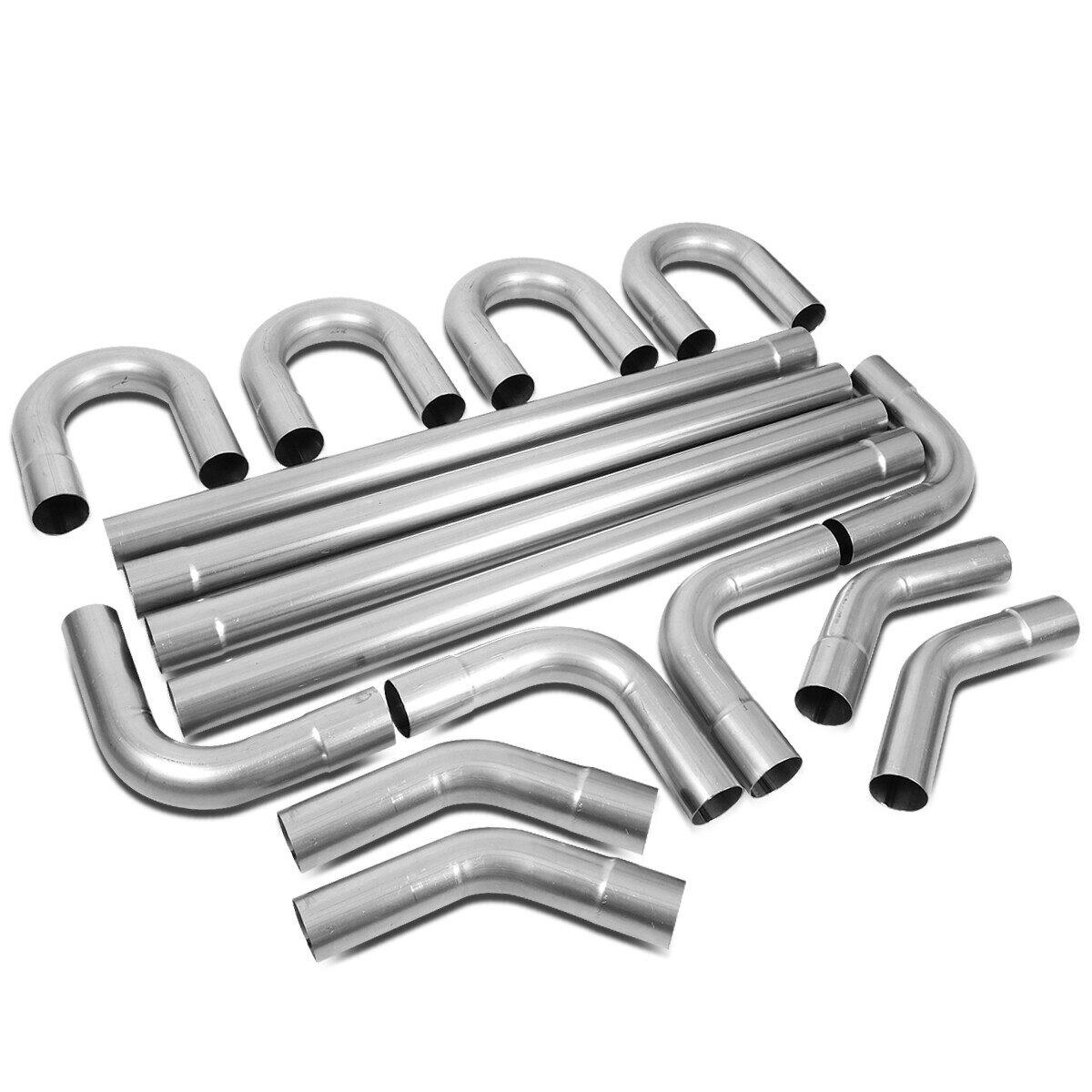 DIY CUSTOM 16PCS 2.5"OD STRIGHT & 45 90 DEGREE BEND EXHAUST PIPE KIT