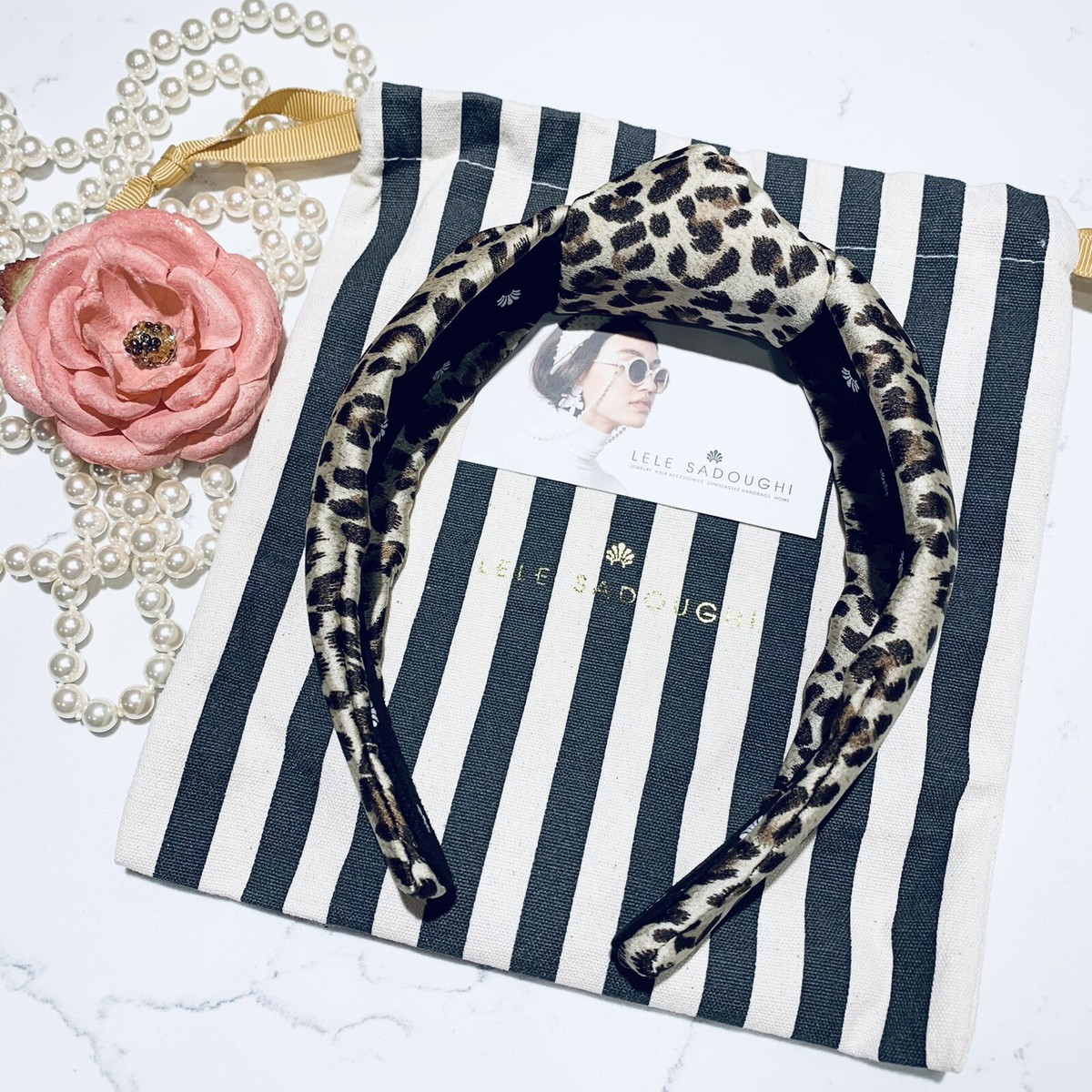 LELE SADOUGHI LEOPARD SILK KNOTTED HEADBAND | eBay