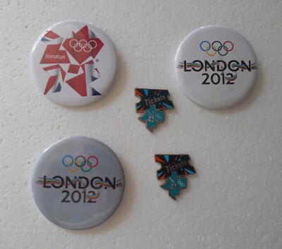 2012 London Summer Olympic Games 2 Pin and 3 Pin-Back Button lot