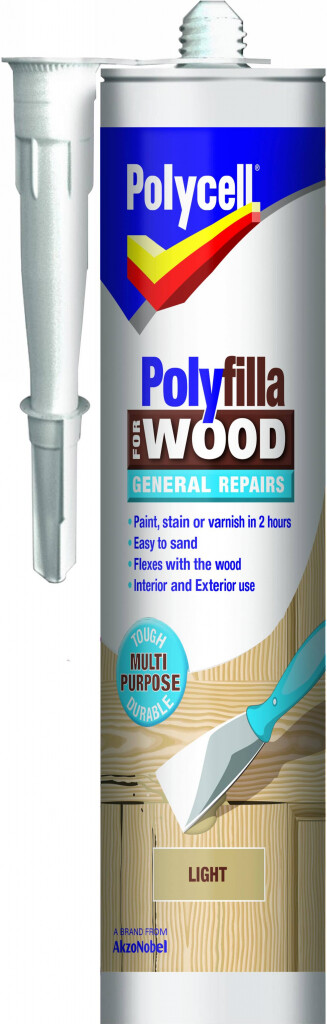 Polycell Polyfilla for Wood General Repairs Tube Filler - 480g - LIGHT