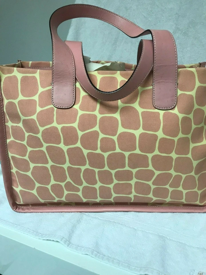 Bolso de Mano Kate Spade Rosa Estampado de Jirafa con Bolsa para el Polvo Pañales Bebé 