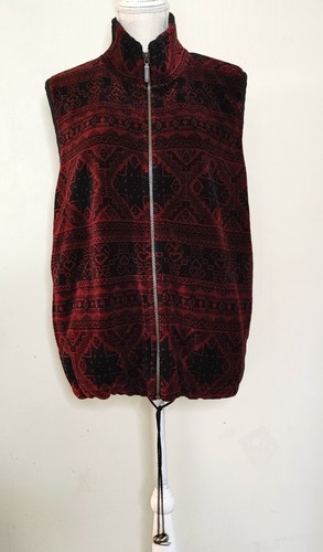 Vintage Velour Alps Vest Womens zs L Zip Front Made In Usa