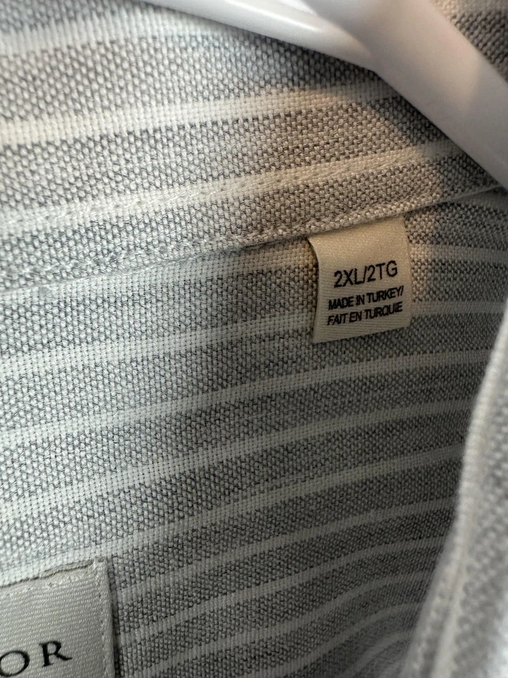 Camisa de vestir clásica Jack Victor para hombre 2XL a rayas manga larga abotonada para hombre Foto 4 de 4