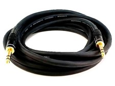 Monoprice 1/4-Inch TRS Male to Male Cable - 15 Feet - Black, 16AWG, Gold Plat...