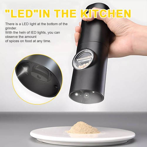 2pc New Electric Salt And Pepper Grinder Set, Rechargeable Salt And Pepper Mill - Picture 10 of 18