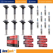 8X Ignition Coil + 8X Motorcraft Platinum Spark Plug for Ford F-150 5.0L UF824