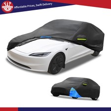 Waterproof Car Cover with Door Zipper for Tesla Model 3 Oxford Cloth Black