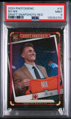 2024 PANINI PHOTOGENIC DRAFT SNAPSHOTS RED #10 BO NIX 29/49 PSA 9